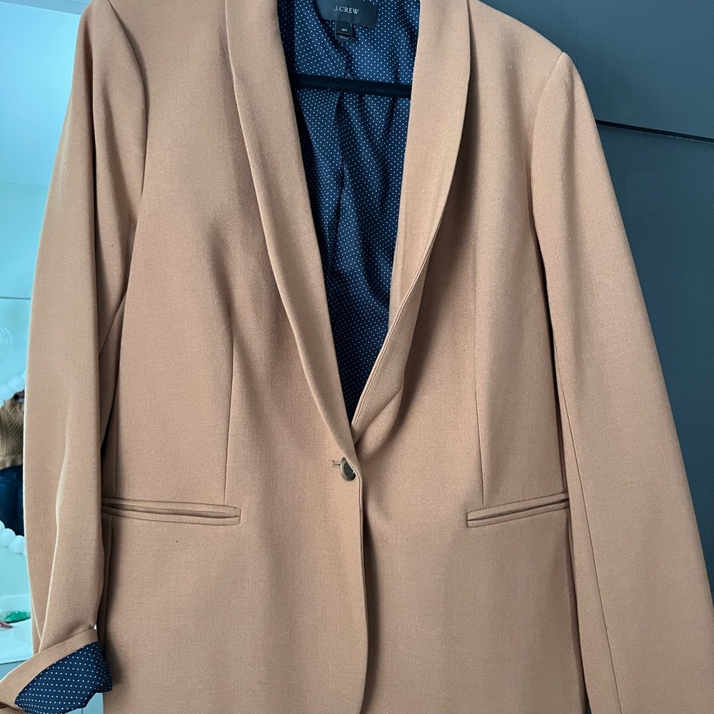 J. Crew Women's Tan Shawl-Collar Single-Button Blazer